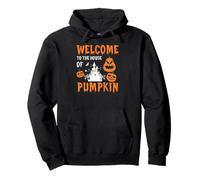 Welcome to the Haunted Pumpkin Humor House Theme Pullover Hoodie