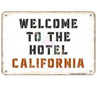 Welcome To The Hotel California For Room,Bedroom,Bathroom,Indoor,Club,Shop,Outdoor,Farmhouse Metal Vintage Tin Sign Wall Decoration 12x8 inches