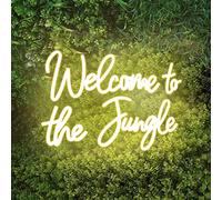 Welcome to The Jungle LED Neon Signs Warm White Neon Lights for Wall Decor USB Light Up Sign for Garden Home Porch Store Christmas Living Room Bar Decoration(16.5 * 11Inch)