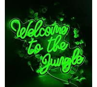 Welcome to the Jungle LED Neon Wall Decoration Reusable USB Letter Light Up Signs Living Room Bedroom Kids Room Garden Home Porch Store Christmas Bar Wedding Birthday Party Decoration 5v, 16.5" * 13"