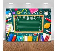 Welcome to the Kindergarten background ABC letter Blackboard Watercolor Back School themed party banner