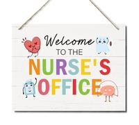 Welcome to the Nurse's Office Sign, Nurse Wood Sign, Decorative Hanging Wood Plaque for Wall, Door Hanger for Nurse Office, Nurse Office Welcome Decor, Pediatric Clinic Decor for Door JS4-59