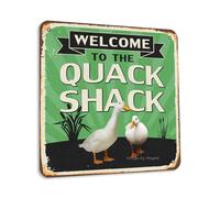 Welcome To The Quack Shack Vintage Look 12X12 Inch Tin Decoration Crafts Sign for Home Kitchen Bedroom Farmhouse Garden Shop Store Cafe Coffee Bar Pub Yard Outdoor Funny Wall Decor