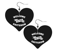 Welcome To The Shitshow Leather Earrings For Women Dangle Earring Drop Heart Pendant With Hook Gifts For Adult Girl
