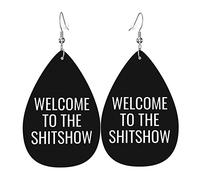 Welcome To The Shitshow Leather Earrings For Women Dangle Earring Drop Pendant With Hook Gifts For Adult Girl