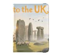 Welcome To The Uk Scenery Culture Leather Passport Holder Cover for travel Vaccine Case Protector Cover Badge ID Vaccine Card Holder Wallet for women Lightweight