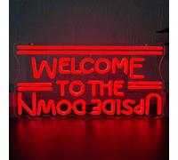 Welcome to The Upside Down Neon Light Sign - Dimmable Red LED Sign | 40x20cm Acrylic Wall Mount, Bedroom Decor For Men, Bar Lights For Home Pub, Retro Sci-Fi Fan Gifts
