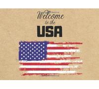 Welcome to the USA: Refuge, Immigrant, New Comers, International Welcoming Guest Book for Church, Lawyer Office, and Immigration Centre (USA Flag)