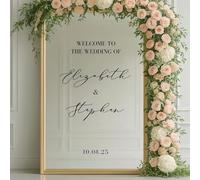 Welcome to The Wedding of Us - Mirror Stickers, Customized Bride and Groom Names Mirror Decals, DIY Lettering Stickers for Wedding Party, Vinyl Mirror Decals(35x57cm)