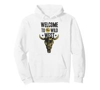 Welcome to the Wild West Bull Skull Vintage Western Logo Pullover Hoodie