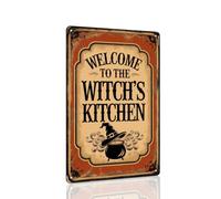Welcome To The Witch's Kitchen Halloween Metal Tin Sign, Rustic Wall Decor For Kitchen, Farmhouse, Halloween Party, Entryway Decorative Signs & Plaques 8x12 Inch