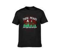 Welcome to Twin Peaks Retro Mountain Black Men T-Shirt Graphic Printed Top Unisex Tee T-Shirt Black M