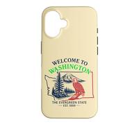Welcome to Washington State Pride Vintage Travel Design Case for iPhone 16