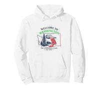 Welcome to Washington State Pride Vintage Travel Design Pullover Hoodie