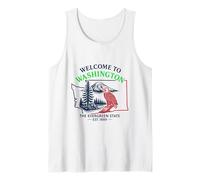 Welcome to Washington State Pride Vintage Travel Design Tank Top
