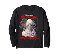 Welcome to Your Nightmare Mummy Mask Halloween Fear Long Sleeve T-Shirt