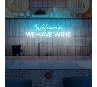 Welcome We Have Wine Neon Sign,Wine Wall Art,Aesthetic Kitchen Decor Home Party Bar Shop Logo Welcome Signs