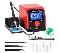 Weld Lux 75W Digital Soldering Station, LCD Soldering Iron Station Kit with features precision thermal control (392°F to 896°F), °C/°F conversion, automatic sleep, USB powered, temperature pre-storage