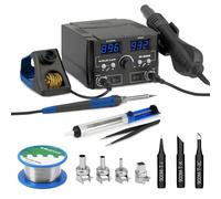 Weld Lux - Upgraded 820W 2-in-1 Hot Air Soldering and Soldering Station with °F /°C, Cold/Hot Air Conversion, Digital Temperature Correction and Sleep Function