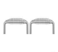 Weldable BBQ Handle 304 Stainless Steel, 6 Inch Heavy Duty Spring Handle with Heat Resistant Cool Touch Grip for Grill, Fire Pits, Wood Stove Replacement