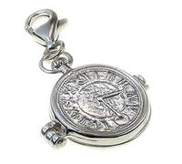Welded Bliss Sterling 925 Silver Charm Filigree Pocket Watch Opening to Show Movement, Not a Working Mechanism