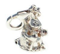 Welded Bliss Sterling 925 Silver Clip Charm, Mrs Rabbit and Bunny Opening WBC1384