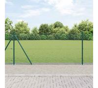Welded Mesh Garden Fence 10 x 1 m PVC-Coated Steel Green UV Resistant Pet Posts
