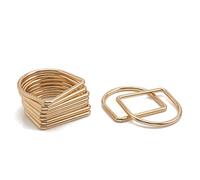 Welded Metal D Rings | 35mm Gold Heavy-Duty Fastener Buckles for Webbing Straps, Handbags, Pet Collars, DIY Crafts Fashion Accessories | Durable Secure Loop Clasps for Repairs Sewing (20pcs)
