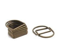 Welded Metal D Rings | 40mm Bronze Heavy-Duty Fastener Buckles for Webbing Straps, Handbags, Pet Collars, DIY Crafts Fashion Accessories | Durable Secure Loop Clasps for Repairs Sewing (20pcs)