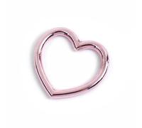 Welded Metal Ring 20pcs Heavy Duty Stainless Steel Metal Herat Ring for Accessorize Craft, Multi Color Heart Buckles 34 * 35mm(Pink)