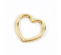 Welded Metal Ring 20pcs Heavy Duty Stainless Steel Metal Herat Ring for Accessorize Craft, Multi Color Heart Buckles 34 * 35mm(LightGold)