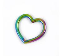 Welded Metal Ring 20pcs Heavy Duty Stainless Steel Metal Herat Ring for Accessorize Craft, Multi Color Heart Buckles 34 * 35mm(Colored)