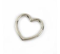 Welded Metal Ring 20pcs Heavy Duty Stainless Steel Metal Herat Ring for Accessorize Craft, Multi Color Heart Buckles 34 * 35mm(Silver)