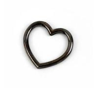 Welded Metal Ring 20pcs Heavy Duty Stainless Steel Metal Herat Ring for Accessorize Craft, Multi Color Heart Buckles 34 * 35mm(Black)