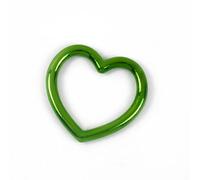 Welded Metal Ring 20pcs Heavy Duty Stainless Steel Metal Herat Ring for Accessorize Craft, Multi Color Heart Buckles 34 * 35mm(Green)