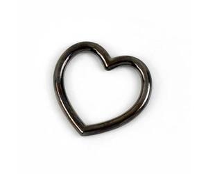 Welded Metal Ring 20pcs Heavy Duty Stainless Steel Metal Herat Ring for Accessorize Craft, Multi Color Heart Buckles 34 * 35mm(Black)