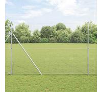 Welded Wire Fence 1.5x25m Galvanised Steel Green with 13 Spike Posts & Ties Set