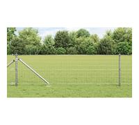 Welded Wire Fence 10 x 0.6 m Silver Galvanised Steel Weather-Resistant Mesh Set