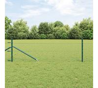 Welded Wire Fence 100x0.5m Green PVC-Coated Steel Mesh Posts 3.2x80cm UV-Resist