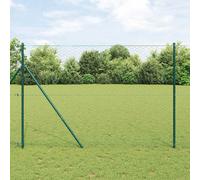 Welded Wire Fence 100x1.5m Green PVC-Coated Steel Posts 200cm Mesh Kit Rustproof