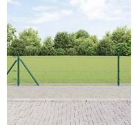 Welded Wire Fence Green 0.6x10m Steel Mesh with 7 Spike Posts Painted HeavyDuty