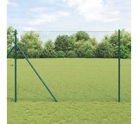 Welded Wire Fence Green 1.6x10m Steel Mesh with 7 Spike Posts & Fixings incl.DIY