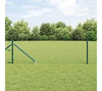 Welded Wire Fence Green 100x0.6m PVC-Coated Steel 3.2x80cm Posts Mesh Set Garden