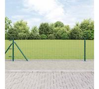 Welded Wire Fence Green 10x0.6m PVC-Coated Steel Weather-Resistant Garden Panels