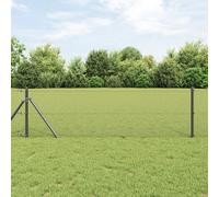 Welded Wire Fence Grey 0.4x10 m Steel Berkfield Home Grey One Size
