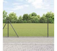 Welded Wire Fence Grey 25x1.5m PVC-Coated Steel Mesh Posts Weatherproof Garden