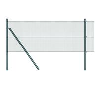Welded Wire Fence Green 0.4x10m Galvanised Steel Mesh with 7 Spike Posts inclfix