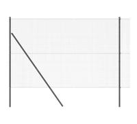 Welded Wire Garden Fence Grey Metal 1.5x25m with 13 Posts incl spikes+ties