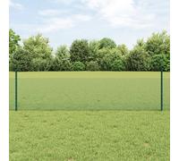 Welded Wire Fence with 11 U Posts Green 0.5x25 m Steel Berkfield Home Green One Size