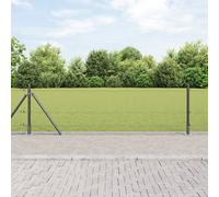 Welded Wire Fence with 13 Flanged Posts Grey 0.6x25 m Steel Berkfield Home Grey One Size